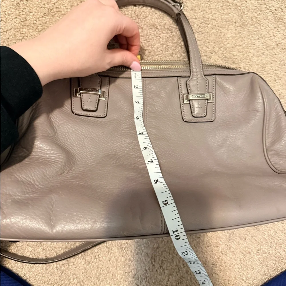 Coach Taylor Leather Satchel in Mushroom Grey
